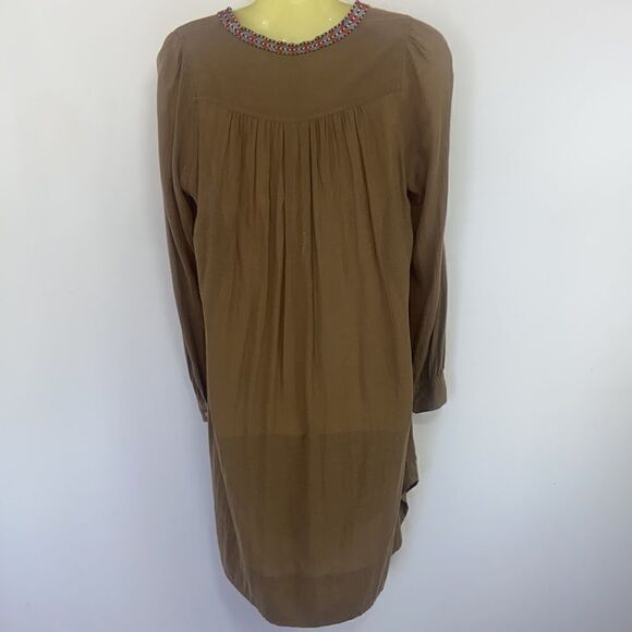 Isabel Marant Etoile Dress Tunic Taupe Fringed Bodice Sz Sm Nwot~SM 4… - Picture 6 of 7